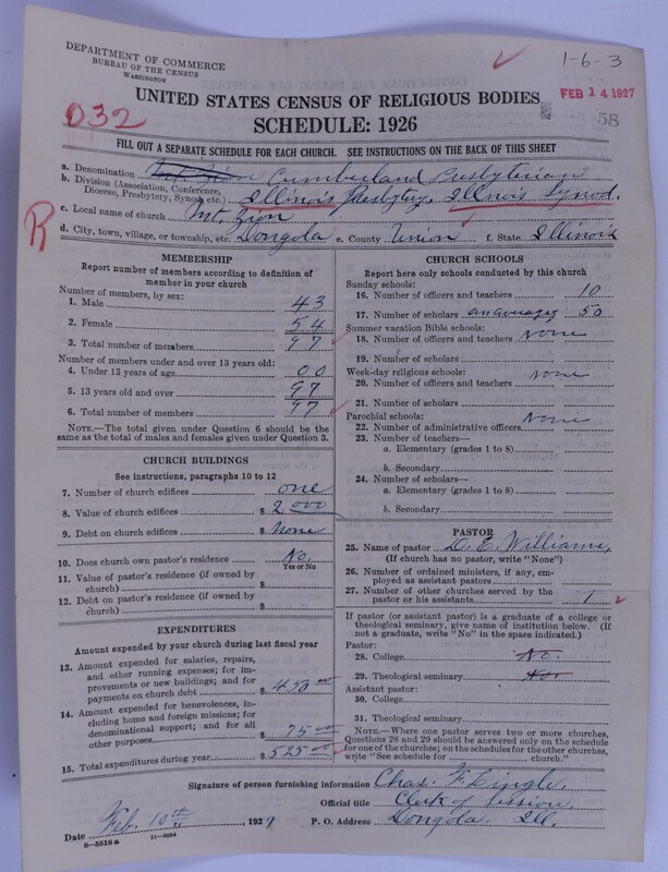 Scan of Cumberland Presbyterian Church: 58