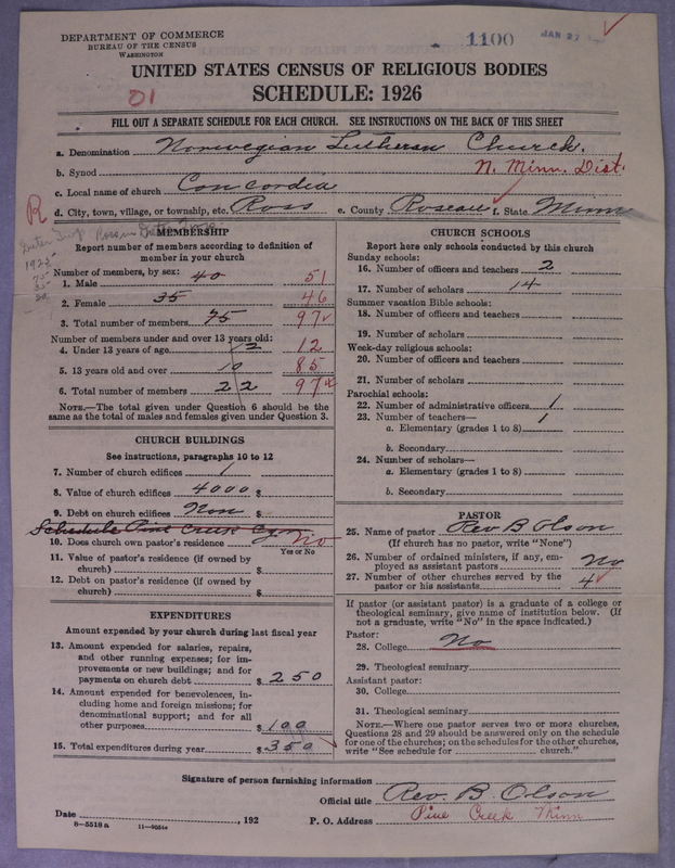 Scan of Norwegian Lutheran Church of America: 1100