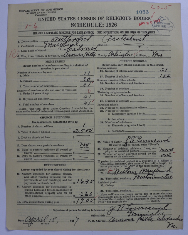 Scan of Methodist Protestant Church: 1053