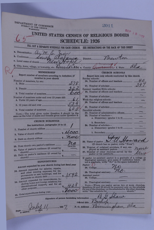 Scan of African Methodist Episcopal Zion Church: 2011