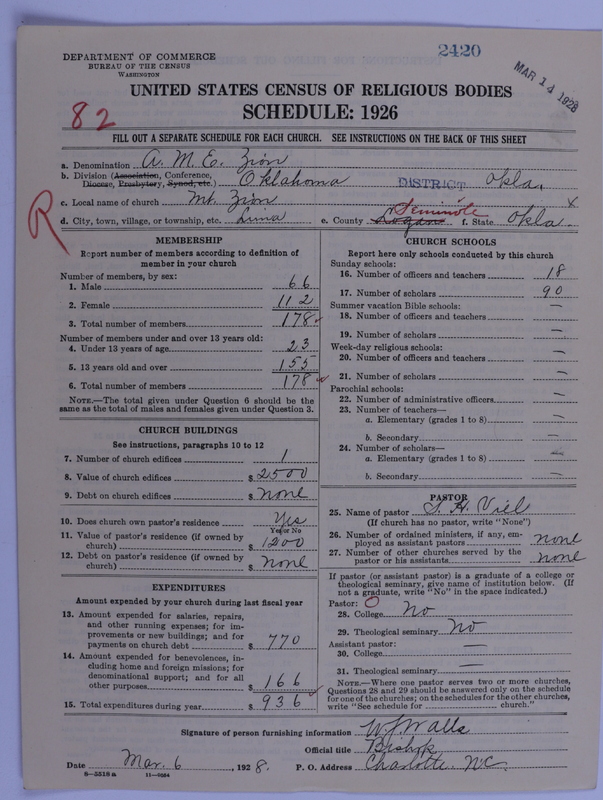 Scan of African Methodist Episcopal Zion Church: 2420
