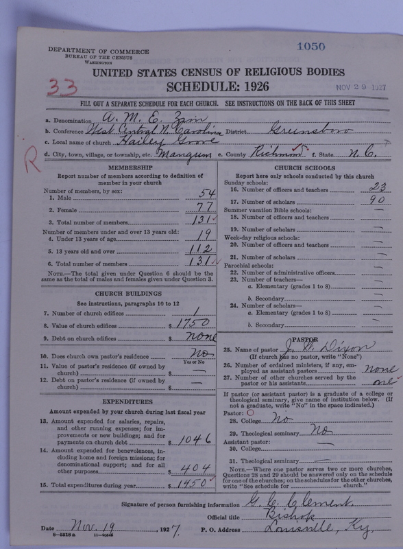 Scan of African Methodist Episcopal Zion Church: 1050