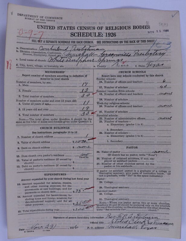 Scan of Cumberland Presbyterian Church: 999