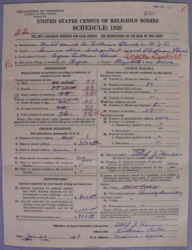 Scan of United Danish Evangelical Lutheran Church in America: 100