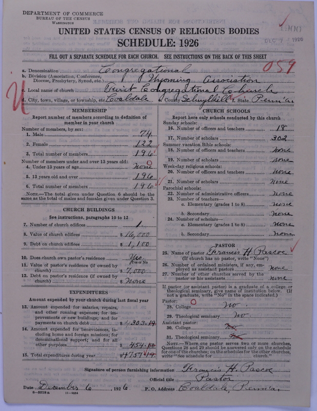 Scan of Congregational Churches: 1900