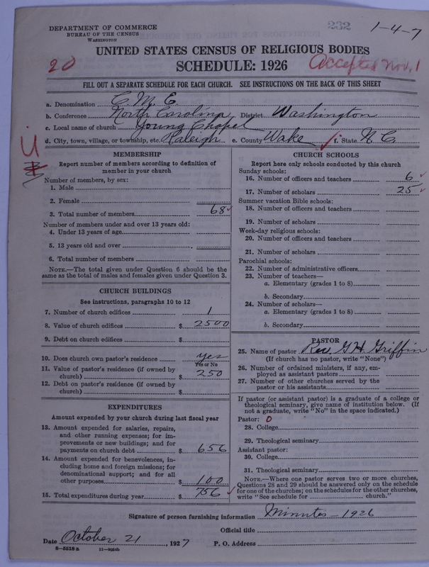 Scan of Colored Methodist Episcopal Church: 232