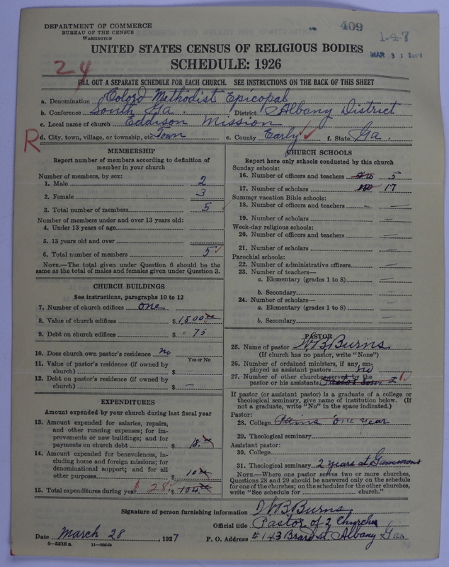 Scan of Colored Methodist Episcopal Church: 409