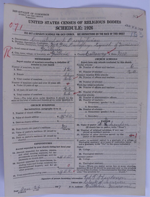 Scan of Cumberland Presbyterian Church: 85