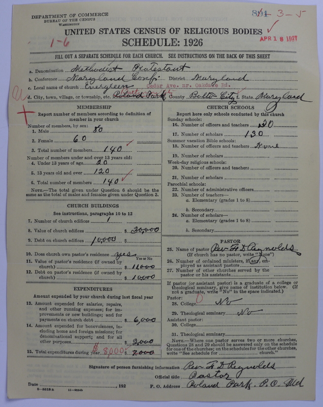 Scan of Methodist Protestant Church: 891