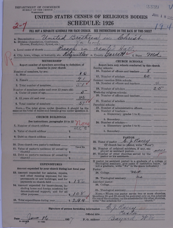 Scan of Church of the United Brethren in Christ: 2339