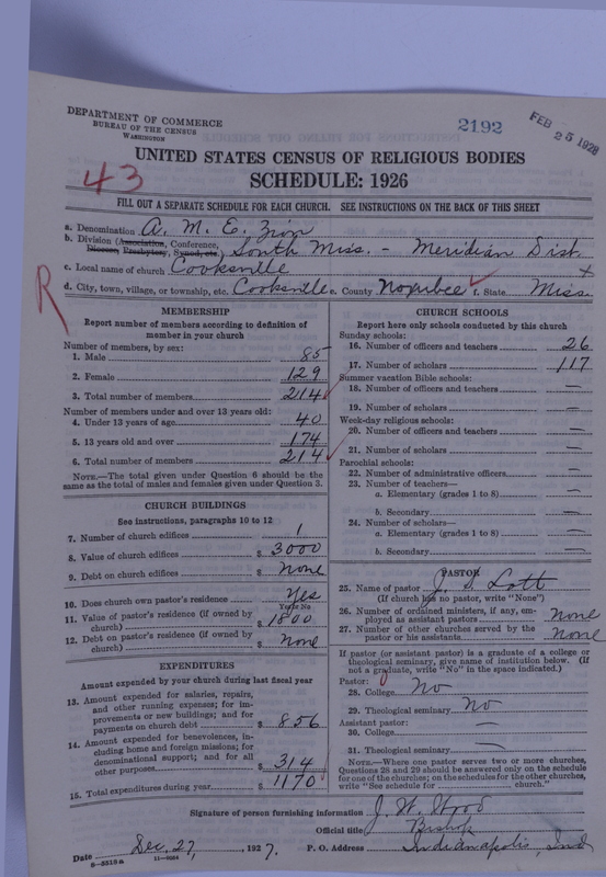 Scan of African Methodist Episcopal Zion Church: 2192