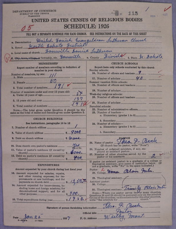 Scan of United Danish Evangelical Lutheran Church in America: 115