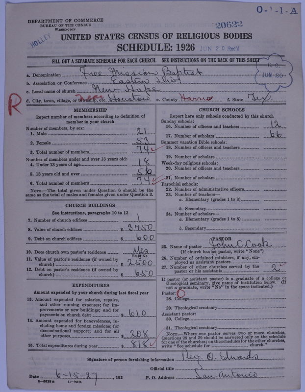Scan of Negro Baptists: 20622