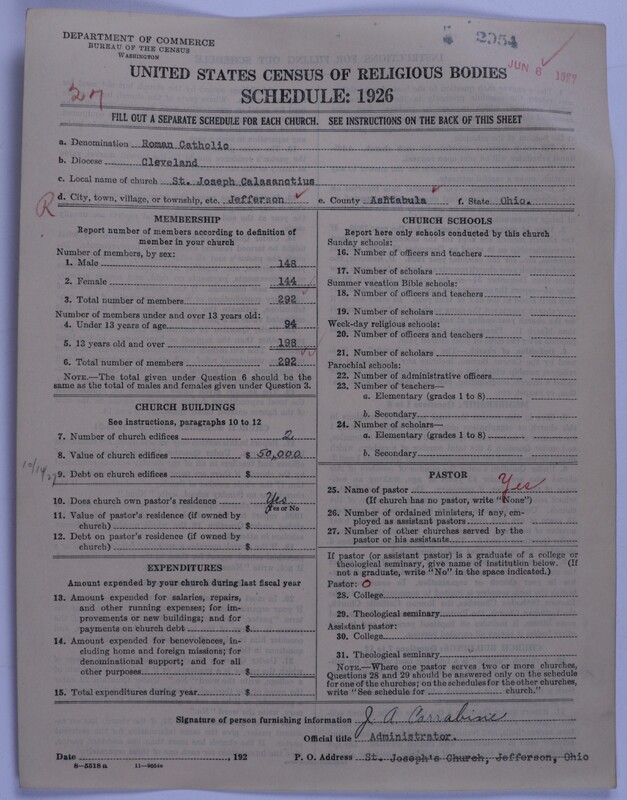 Scan of Roman Catholic Church: 2954