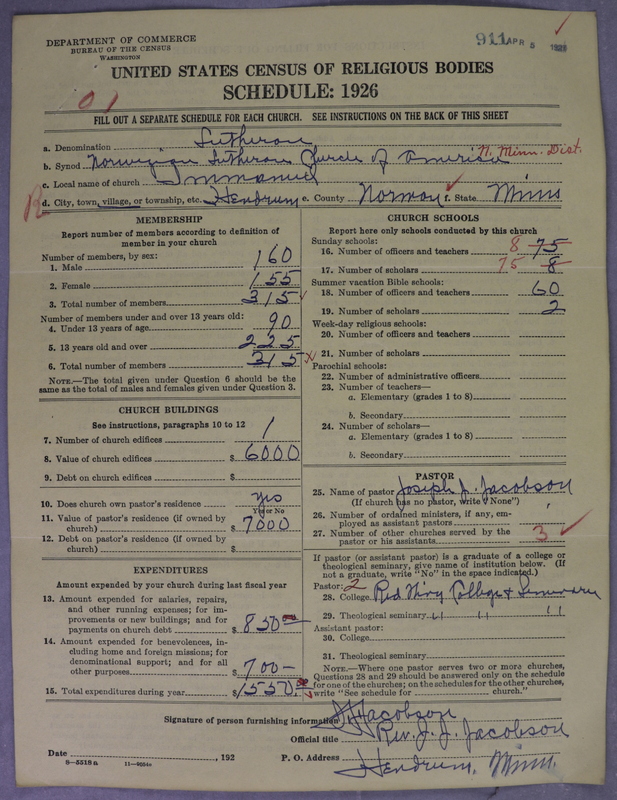 Scan of Norwegian Lutheran Church of America: 911