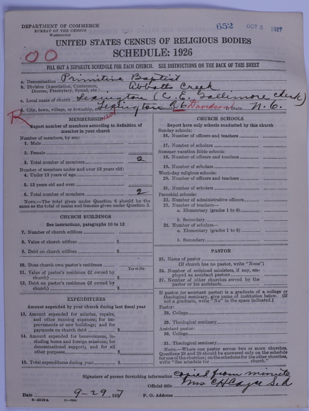 Scan of Primitive Baptists: 652
