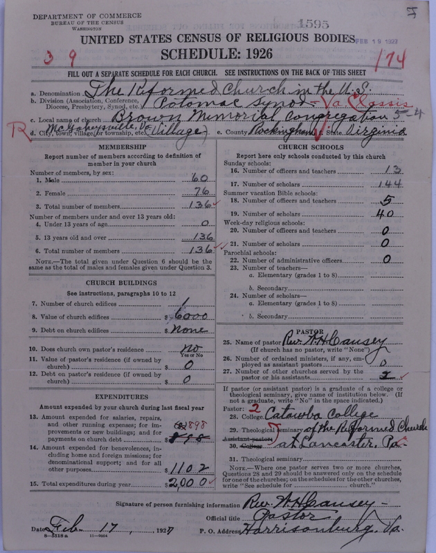 Scan of Reformed Church in the United States: 1595