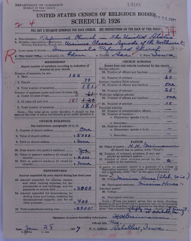 Scan of Reformed Church in the United States: 1409