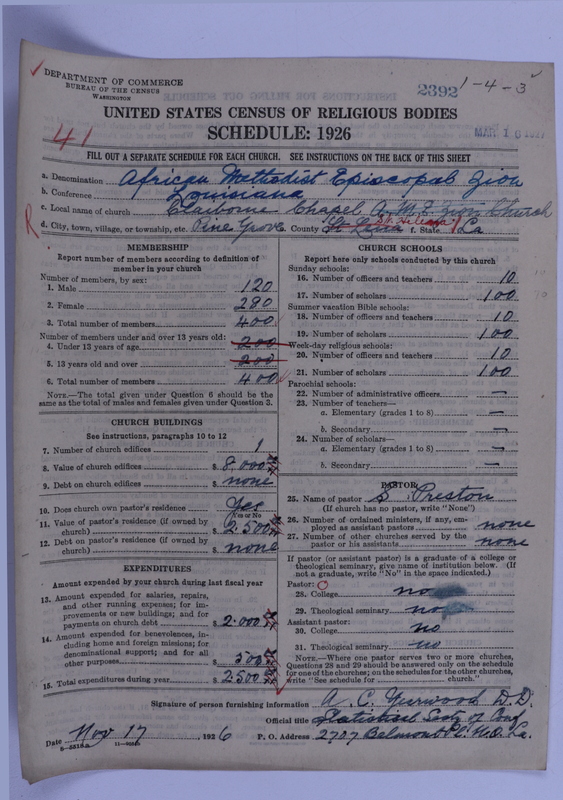 Scan of African Methodist Episcopal Zion Church: 2392