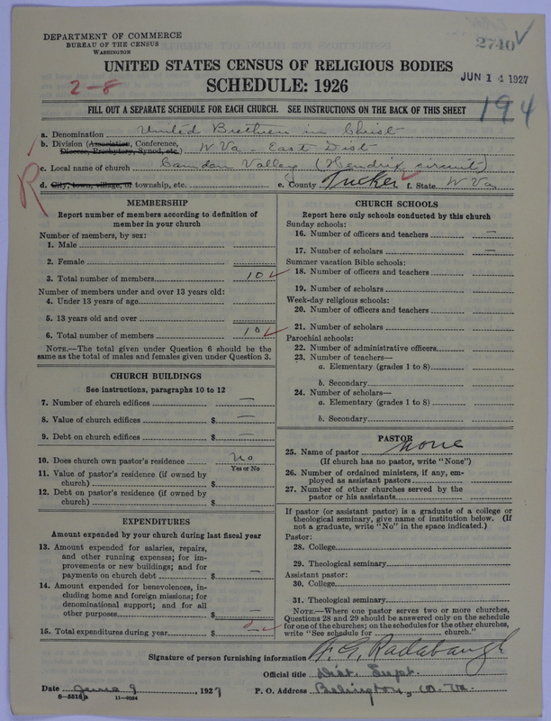 Scan of Church of the United Brethren in Christ: 2740