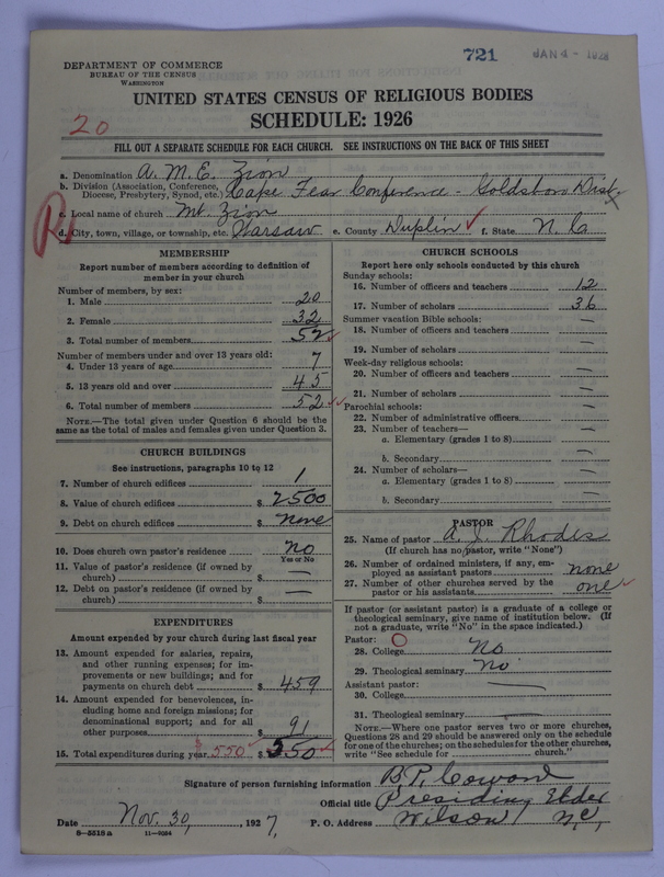 Scan of African Methodist Episcopal Zion Church: 721