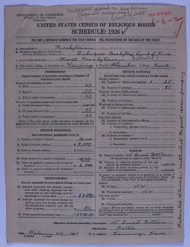 Scan of Federated Churches: