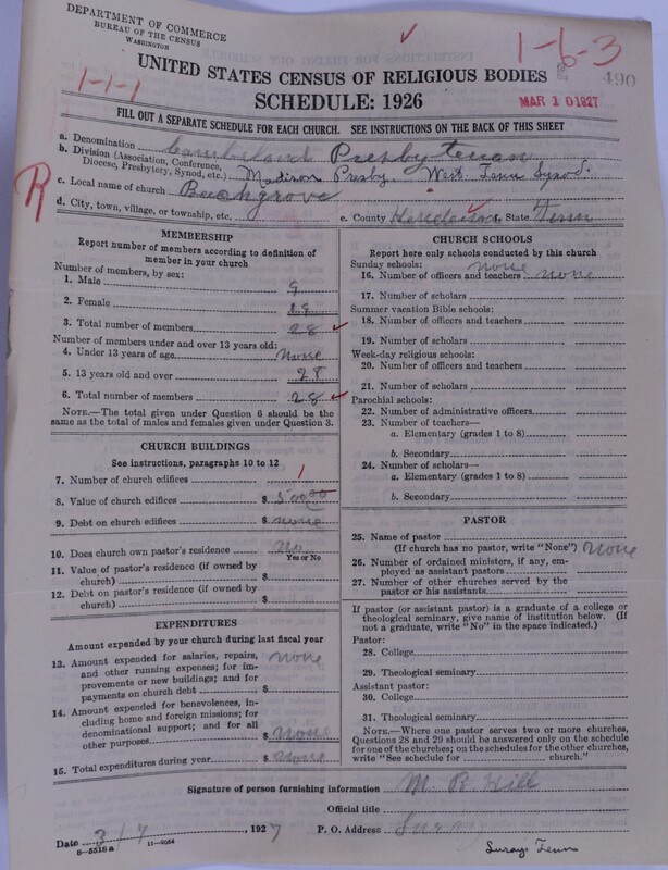 Scan of Cumberland Presbyterian Church: 490