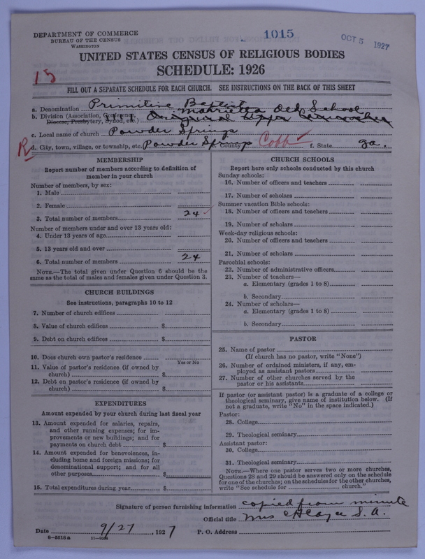 Scan of Primitive Baptists: 1015