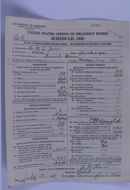 Scan of African Methodist Episcopal Zion Church: 1945