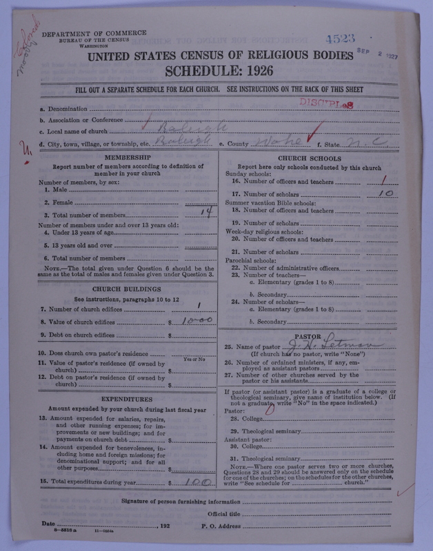 Scan of Disciples of Christ: 4523