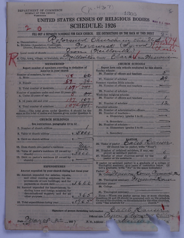 Scan of Reformed Church in the United States: 1305