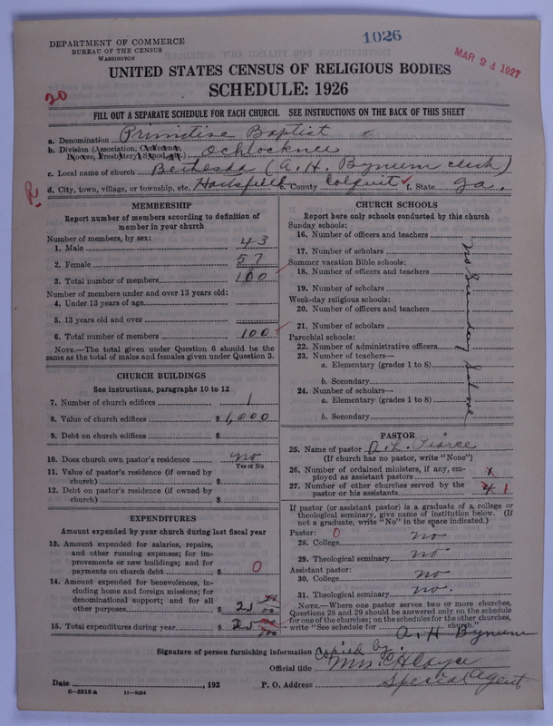 Scan of Primitive Baptists: 1026