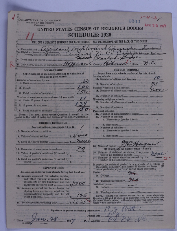 Scan of African Methodist Episcopal Zion Church: 1044