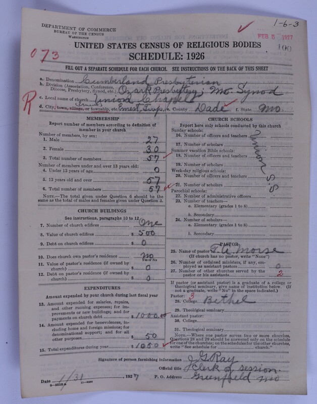 Scan of Cumberland Presbyterian Church: 100