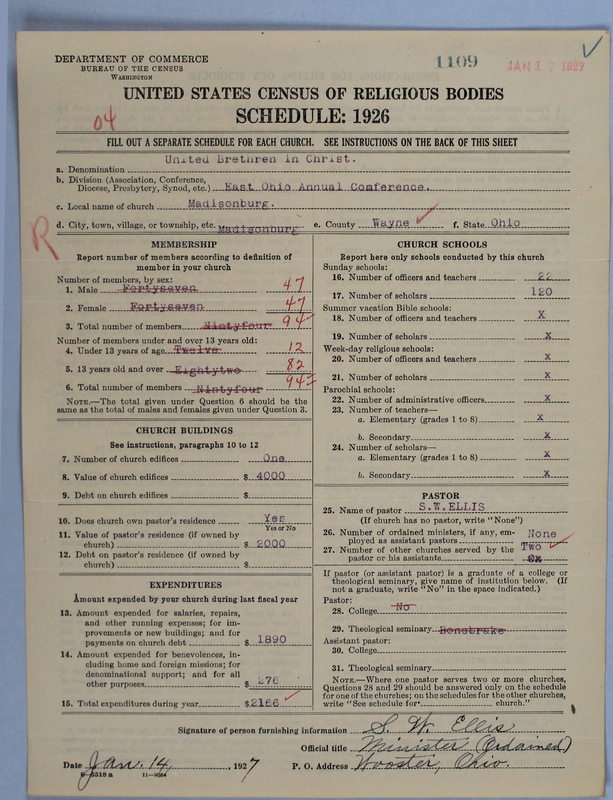 Scan of Church of the United Brethren in Christ: 1109