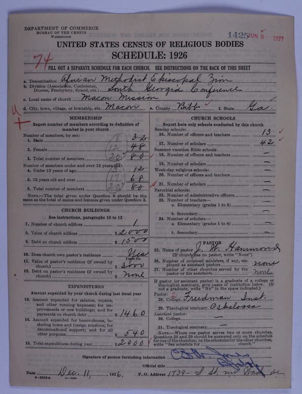 Scan of African Methodist Episcopal Zion Church: 1425