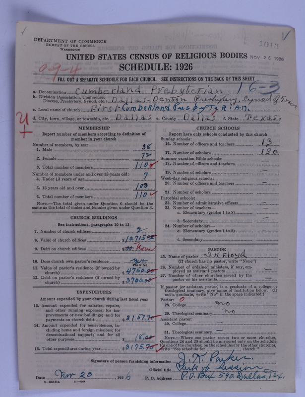 Scan of Cumberland Presbyterian Church: 1013