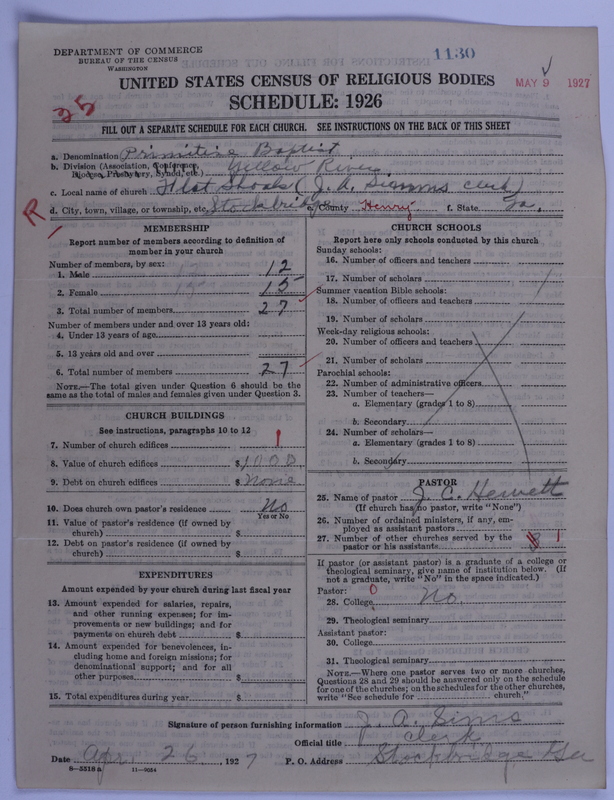 Scan of Primitive Baptists: 1130