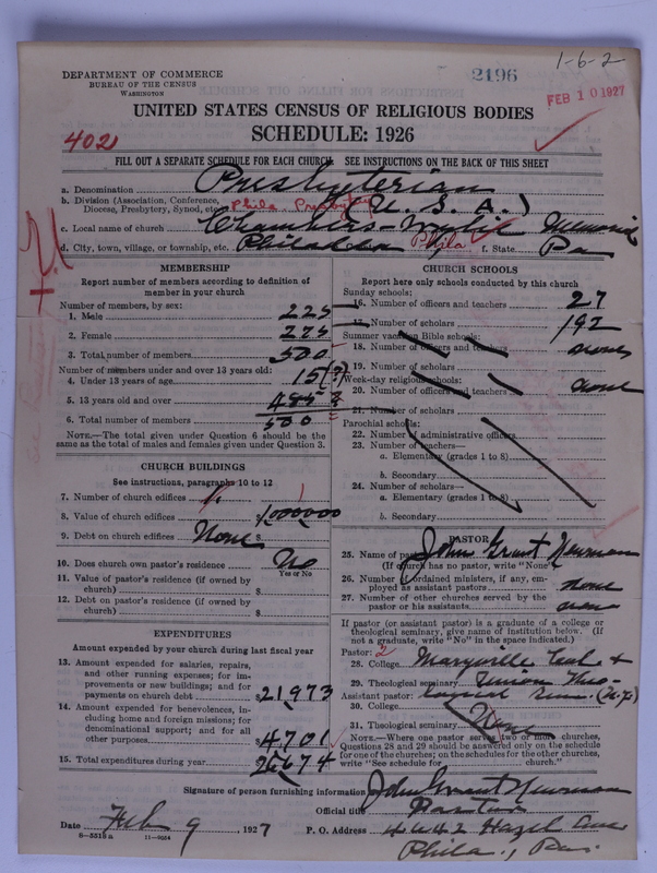 Scan of Presbyterian Church in the United States of America: 2196