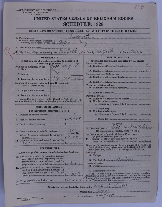 Scan of Federated Churches: 104