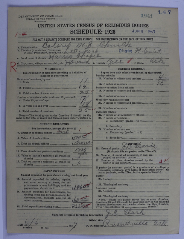Scan of Colored Methodist Episcopal Church: 1941