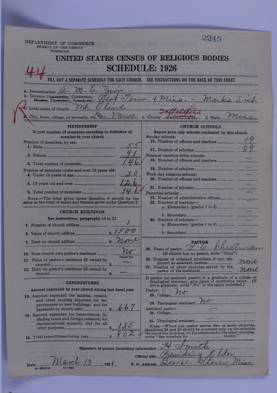 Scan of African Methodist Episcopal Zion Church: 2245