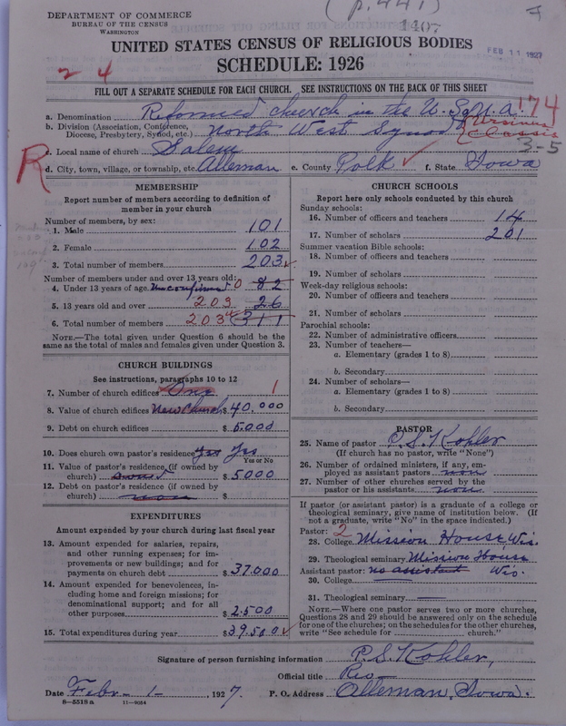 Scan of Reformed Church in the United States: 1407
