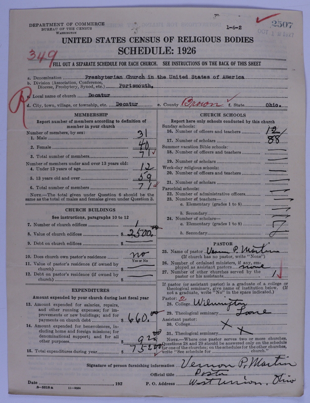 Scan of Presbyterian Church in the United States of America: 2507