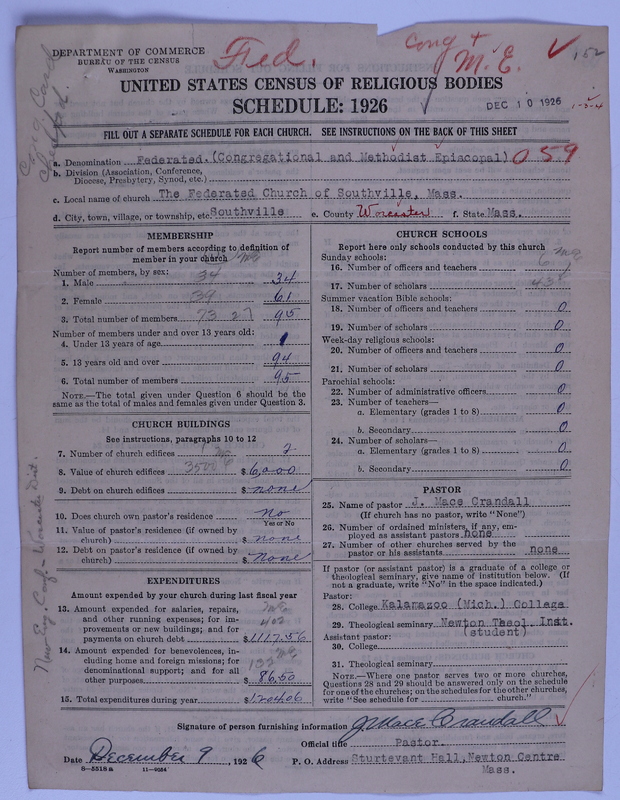 Scan of Federated Churches: 152
