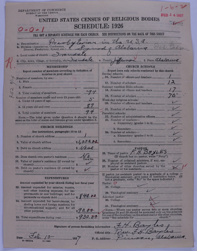 Scan of Presbyterian Church in the United States of America: 7092