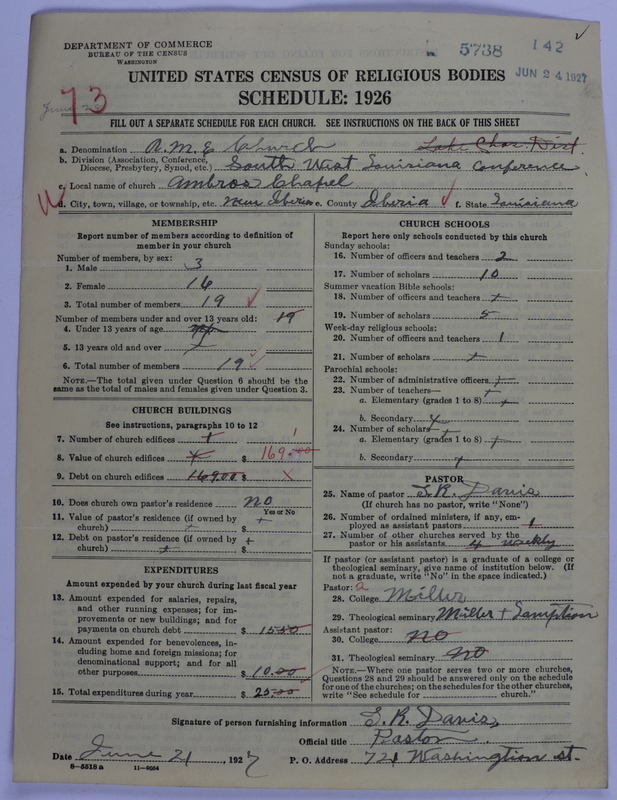 Scan of African Methodist Episcopal Church: 5738