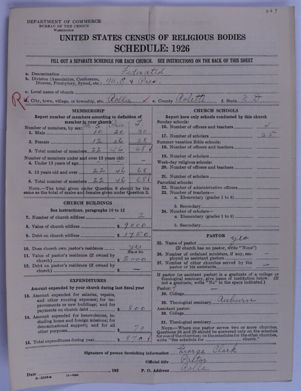 Scan of Federated Churches: 269
