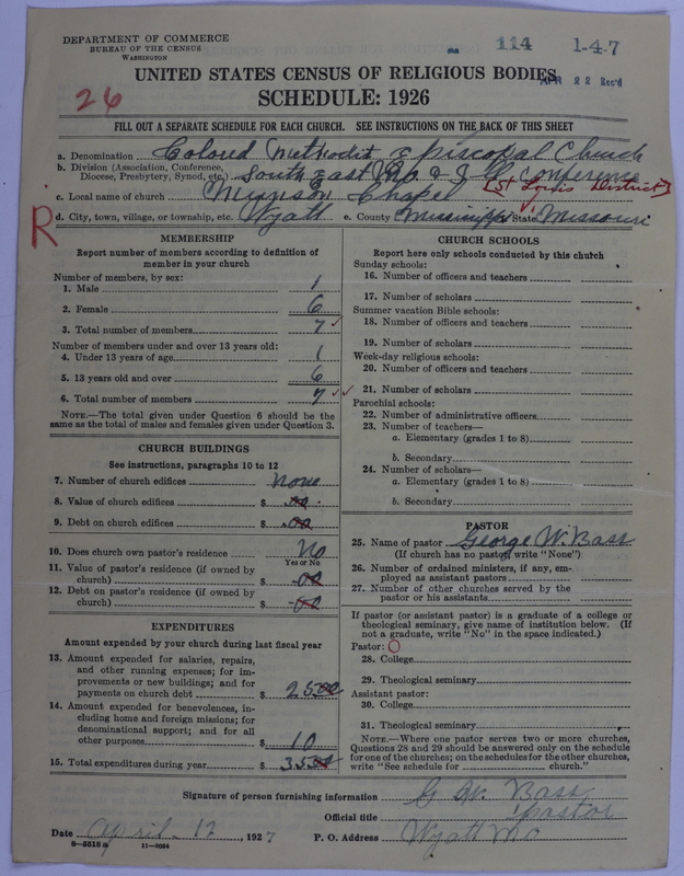 Scan of Colored Methodist Episcopal Church: 114