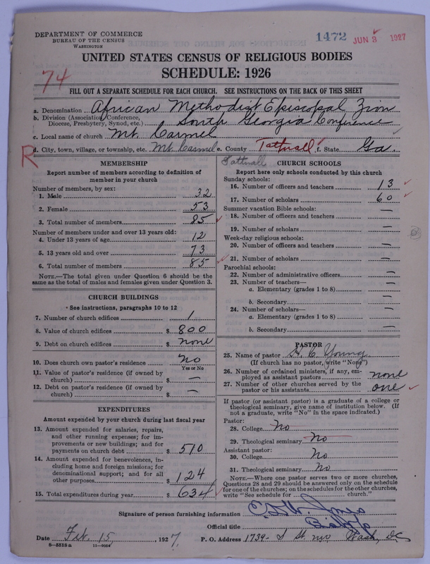 Scan of African Methodist Episcopal Zion Church: 1472